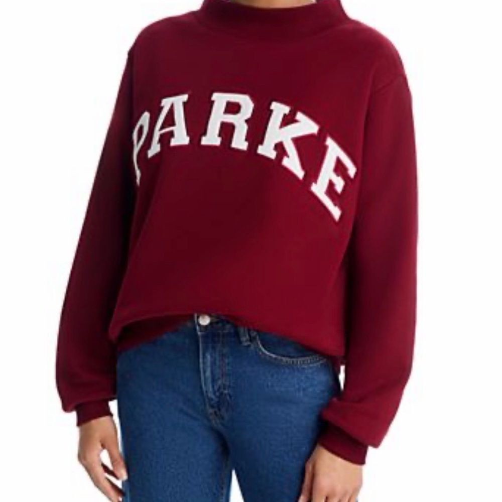 Parke Varsity Fleece Mockneck Crimson/White